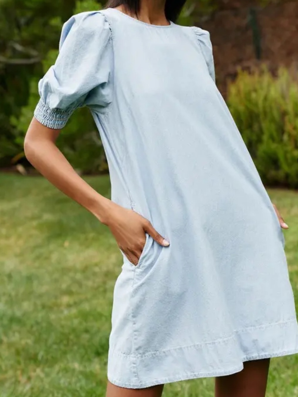 Velvet by Graham and Spencer Naomi Chambray Shift Dress Size